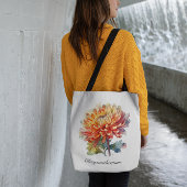 Golden Harvest Chrysanthemum, op maat Tote Bag