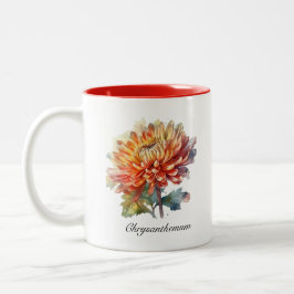 Golden Harvest Chrysanthemum, op maat Tweekleurige Koffiemok