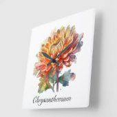 Golden Harvest Chrysanthemum, op maat Vierkante Klok (Hoek)
