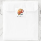 Golden Harvest Chrysanthemum, op maat Vierkante Sticker (Tas)