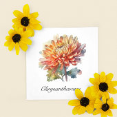 Golden Harvest Chrysanthemum, op maat Vierkante Visitekaartje