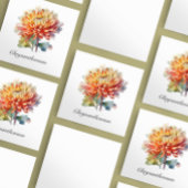 Golden Harvest Chrysanthemum, op maat Vierkante Visitekaartje