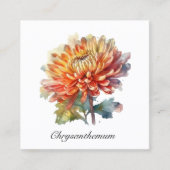 Golden Harvest Chrysanthemum, op maat Vierkante Visitekaartje (Voorkant)