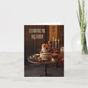 Golden Harvest Elegance Thanksgiving Verjaardag Kaart