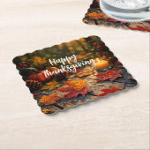 Golden Harvest Glow – Thanksgiving Greeting Kartonnen Onderzetters (Gebogen)