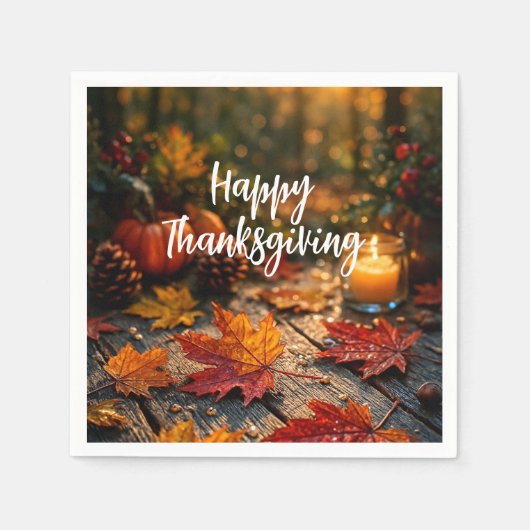 Golden Harvest Glow – Thanksgiving Greeting Servet (Voorkant)