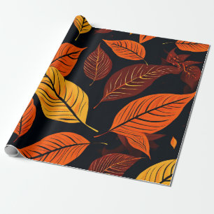 Golden Harvest: Herfstblad Prints Cadeaupapier