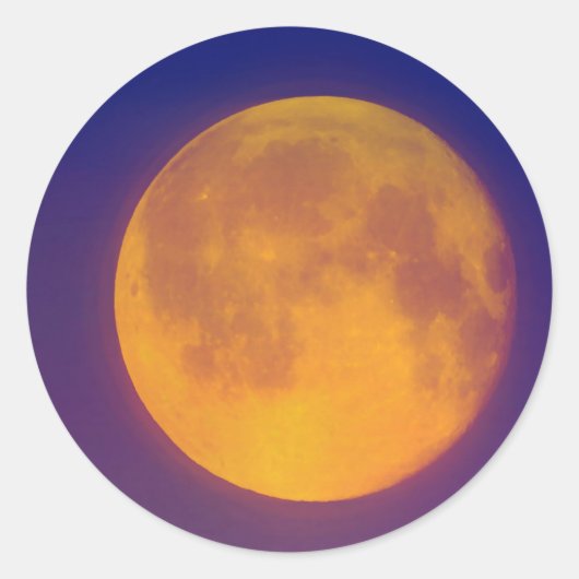 Golden Harvest Moon Ronde Stickers (Voorkant)