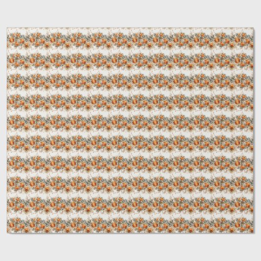 Golden Harvest: Sinaasappel & Goud Cadeaupapier (Vlak)