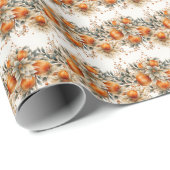 Golden Harvest: Sinaasappel & Goud Cadeaupapier (Rol Hoek)