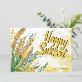 Golden Harvest Sukkot Wenskaart Kaart (Staand voorkant)