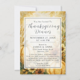Golden Harvest Thanksgiving Invitation Kaart