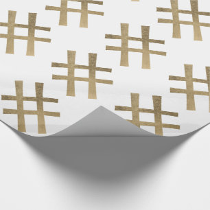 Golden Hashtag Cadeaupapier