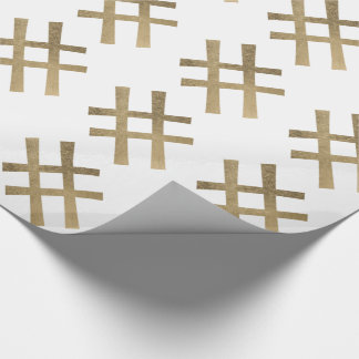Golden Hashtag Cadeaupapier