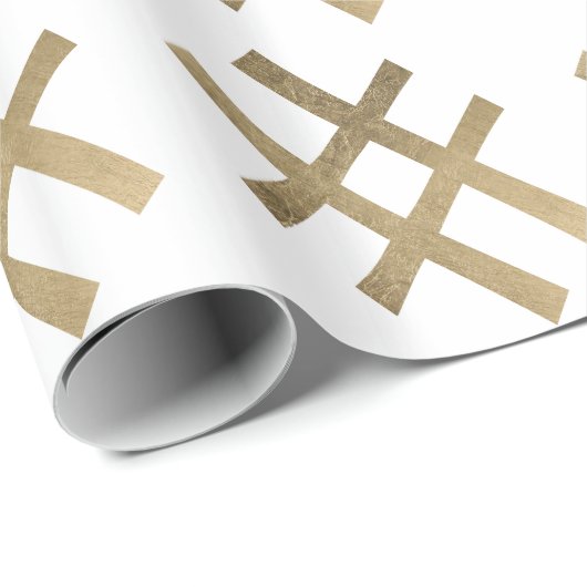 Golden Hashtag Cadeaupapier (Rol Hoek)