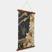 Golden Hawaiian Hibiscus en Tapa Fusion Hangend Wandkleed (Gebogen)