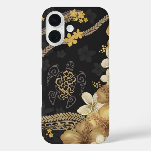 Golden Hawaiian Hibiscus & Tapa Fusion Telefoonhoe Case-Mate iPhone Case (Achterkant)