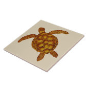 Golden Hawaiian Honu Zee Turtle Ceramic Tile Tegeltje (Zijkant)