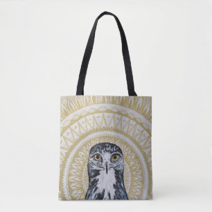 Golden Hawk Mandala Tote Bag