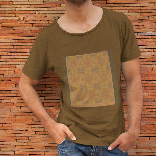 Golden Haze Abstract op bruin T Shirt