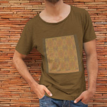 Golden Haze Abstract op bruin T Shirt
