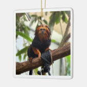 Golden Headed Lion Tamarin III Keramisch Ornament (Links)
