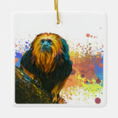 Golden Headed Lion Tamarin Keramisch Ornament (Voorkant)
