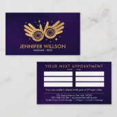 Golden Healing Hands Energy Spiral on violet Visitekaartje (Voorkant / Achterkant)