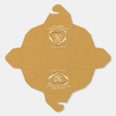 Golden heart 50th wedding anniversary custom names bedankdoosjes (Ongevouwen)