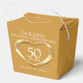 Golden heart 50th wedding anniversary custom names bedankdoosjes (Achterkant)