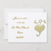 Golden Heart bruiloft uitnodiging (Achterkant)