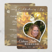 Golden Heart Celebration of Life Memorial 5x7 Kaart (Voorkant / Achterkant)