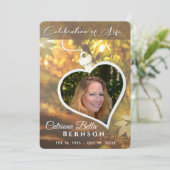 Golden Heart Celebration of Life Memorial 5x7 Kaart (Staand voorkant)