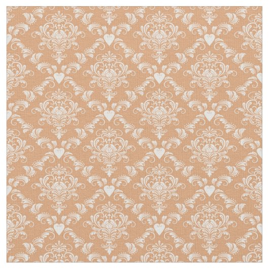Golden Heart Damask Stof (Close Up)