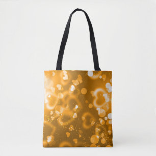Golden Heart Glitter Tote Bag