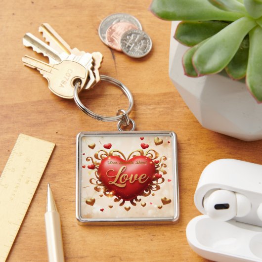 "Golden Heart Glow" Sleutelhanger (Bureau)