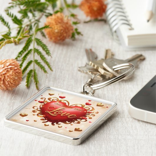 "Golden Heart Glow" Sleutelhanger (Zijkant)