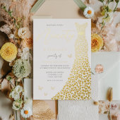 Golden Heart Gown 90th Birthday Party Real Gold Folie Uitnodiging