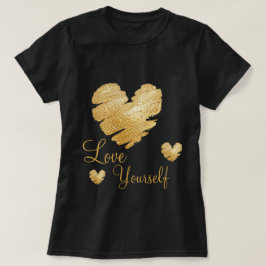 Golden Heart Love jezelf T-shirt