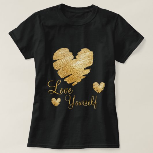 Golden Heart Love jezelf T-shirt