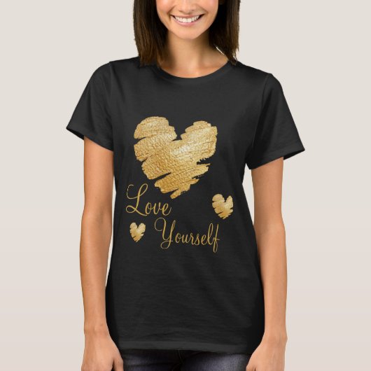 Golden Heart Love jezelf T-shirt (Voorkant)