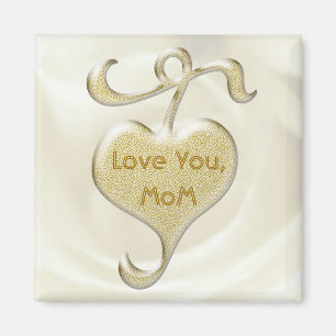Golden Heart Love You mam Magnet