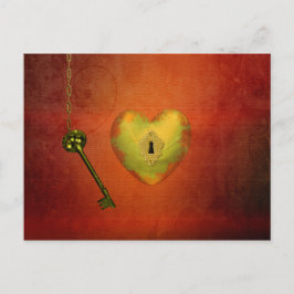 Golden Heart met Key Briefkaart