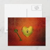 Golden Heart met Key Briefkaart (Voorkant / Achterkant)