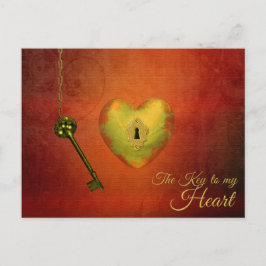 Golden Heart met Key Briefkaart