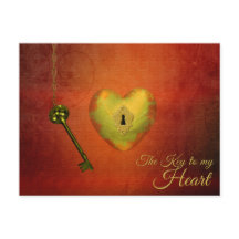 Golden Heart met Key Briefkaart