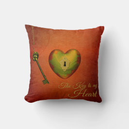 Golden Heart met Key Kussen