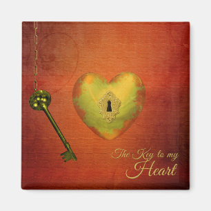 Golden Heart met Key Magneet