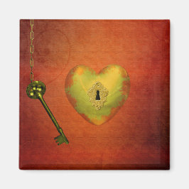 Golden Heart met Key Magneet