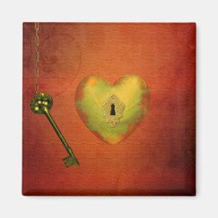 Golden Heart met Key Magneet